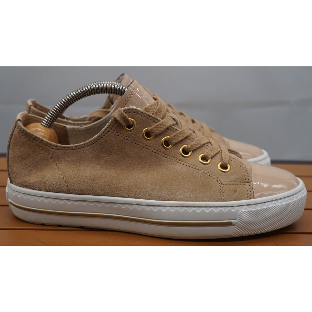 $470 Paul Green Sophie Sneakers Sahara Dakar low top NUBUCK PATENT 8.5 US - Picture 5 of 12